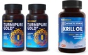BioEmblem Turmeric Curcumin with Clinically Studied TurmiPure Antártico Krill Oil Suplemento