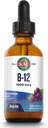 KAL B12 1000 mcg DropIns, Alta Absorción Líquida B12 Vitamina, Suplementos de Energía Saludable para Metabolismo, Salud del Corazón, Nerve, Red Blood Cell Support, Natural Grape Flavor B12 Drops, 196 Servings, 2oz