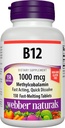 Webber Naturals Vitamina B12 1000 mcg, 150 Conde, Tablas de Dissolver Rápido, Suplemento de Vitamina Apoyo para el Metabolismo Energético, Inmune y Salud del Corazón, Fórmula Vegetariana, 150 Day Supply