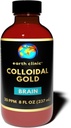 Earth Clinic ® Colloidal Gold 20 ppm, 8 oz (237 mL) - Natural Brain Support & Cognitive Function Aid