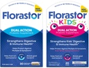 Florastor Family Probiotic Bundle - 30 ct. Probiotic for Digestive + Immune Health &amp; 20 ct Kids Daily Probiotic - Unflavored Powder Sticks - Boost Good Bacteria & Flush Out The Bad