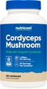 Nutricost Cordyceps Mushroom Capsules 1100mg, 90 Serv - CCOF Certified Made with Organic, Gluten Free, 550mg Por Capsule (180 cápsulas)