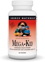 Fuente Naturales Mega-Kid Chewable Multi-Vitamin, Nutrición seria de niños para niños Edades 2-10, Sabores de Berry Natural - 60 Wafers