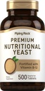 Piping Rock Yeast Tablets Nutricionales ← 500 Pills ← Fortalecido con vitamina B12 Complejo tención Suplemento No OGM