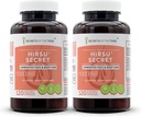 Hirsu Secret 120 Capsules(2 pcs.), 1000 mg, Saw Palmetto, Black Cohosh, Vitex, Spearmint, Lavender, Green Tea. Cabello corporal sin desear (2x120 cápsulas)