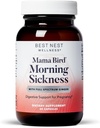 Best Nest Wellness Mama Bird Morning Sickness Relief - Suplemento suave Formula Aids Against Morning Sickness - Suplemento con Ginger Extract &amp; Root Powder - 60 cápsulas