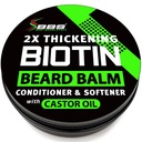 Biotin Beard Balm for Men - 2X Thickening for Beard and Mustache - Organic Mustache Wax with Castor Oil &amp; Meadowfoam – Hydrating Facial Hair Growth Balm &amp; Leave-In Conditioner