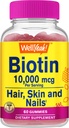 WellSi High Potency Biotin 10,000 mcg Gummies - for Stronger Hair, Skin & Nails - Vegan-Friendly, Gluten-Free, Non-GMO, and Delicious Berry Flavor - 60 Gummies