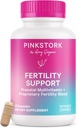 Pink Stork Fertility Suplementos para Mujeres TENIDO 2-en-1 Concepción Apoyo con Inositol, Vitex & Vitaminas Ciclo Regularidad, Saldo hormonal &amp; Bienestar Reproductivo 60 cápsulas