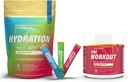 Empaquetadura de polvo de hidratación sin azúcar Variedad - 15 Stick Packs & PreWorkout Powder con ACV peru Calor, Ejercicio, Viajes, Hidratación diaria + Superfood Energy &amp; All-Natural Nitric Oxide Booster Plus Caffeine