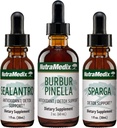 NutraMedix Detox Support Bundle - Sealantro (Chlorella, Cilantro Leaf &amp; Pacific Cold-Water Red Seaweed), Sparga (Astragalus) & Burbur Pinella Extractos para la limpieza " Detox Support - 3-Piece Set