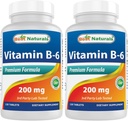 Mejores Naturales Vitamina b6 200mg para adultos, 120 Tabletas (120 Cuenta (Pack de 2))