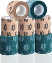 Bandage autoadhesivo Wrap - Vet Wrap for Dogs No Chew - Medical Cohesive Bandage Wrap for Wound Care, Paw Care, First Aid, Vet Tape for Pet Birds Cat Horses (2 Inch, 8 Rolls, 8 Colores)