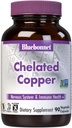 Bluebonnet Nutrition Albion Chelated Copper, 3 mg de Copper, For Nervous System & Immune Health*, Soy-Free, Gluten-Free, Non-GMO, Kosher Certified, Dairy-Free, Vegan, 90 Vegetable Capsule, 90 Servings