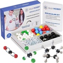 Antiguo modelo de química Nobby Kit - 115 piezas modelo molecular juego incluye átomos, huesos, guía instructiva - STEM herramienta científica para estudiantes, química orgánica, aprendizaje molecular - modelos coloridos