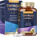 Soporte de tiroides para mujeres y hombres suplemento complejo cápsulas - Suplemento de tiroides de yodo con L Tyrosine Bladderwrack Kelp Ashwagandha Selenium Suplementos - Mood Enhancer Energy Blance Thyroid Level