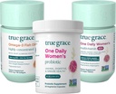 True Grace One Daily Women’s Multivitamin 40+ (30 Vegan Tablets), Omega-3 Fish Oil (60 Softgels) & One Daily Women’s Probiotic (30 Vegetarian Capsules) - 30-Day Supply of each