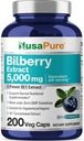 NusaPure Bilberry Extracto 5,000mg 200 gorros vegetarianos (No-GMO, Vegan)