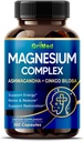 Complejo de Magnesio 8,600mg - x8 Potencia con Ashwagandha + Ginkgo Biloba - Relajación &amp; Restauración, Descanso sueño - USA Hecho &amp; Tested (150 Conde (Pack of 1))
