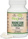 Magnesium L Threonate, Magtein, Sleep and Cognitive Support – High Absorption – Most Bioavailable Form of Magnesium – 2,000 mg – 120 cápsulas