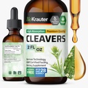 BIO KRAUTER Cleavers Tincture - Cleavers Herb Liquid Extract - Natural Detox - Alcohol y azúcar gratis - Vegan Extract 2 Fl.Oz.