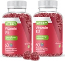 VITEEY Vitamina B12 Gummies - Soporte Cognitivo y Energía Gummies - Vegan, Gelatin Gratis, Gluten Gratis - 60 Cuenta