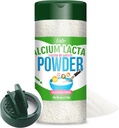 Calcium Lactate Powder, 6oz Pure Calcium Lactate Food-Grade, ayuda a neutralizar la acidez alimentaria, estabilizador de alimentos no transgénicos y agente a granel para productos lácteos, panes, pasteles, helados, Jellies
