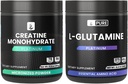 PURE ORIGINAL INGREDIENTES L-Glutamina &amp; Creatine Monohydrate Powder Bundle, Ejercicio &amp; Estilo de Vida, Powders Suplemento