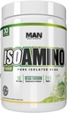 MAN Sports ISO Amino Pure Isolated BCAA Powder 270 Grams - Mountain Mist - Vegetarian Fórmula 2:1:1 Ratio - Ingredientes naturales - No Fillers, No Colores artificiales - Lean Muscle Building Supplement
