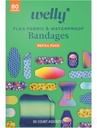 Welly Bandage Family Pack ¦ Adhesive Flexible Fabric &amp; Bandages impermeables ¦ Formas y patrones surtidos para cortes menores, rayas y heridas - 80 Condes
