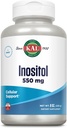 KAL Inositol Powder 550mg, Brain Health, Nervous System &amp; Mood Support Supplement, Cellular Health Support, Enhanced Absorption Formula, Easy to Mix, Aprox. 408 Serviciones, 8oz