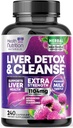 Gentle Liver Cleanse Detox " Repair Formula - Advanced Liver Support Supplement with Silymarin Milk Thistle, Dandelion Root, Artichoke Extract, Turmeric, Choline, " Beetroot - 240 Veggie Capsules