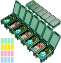 Restaurar Organizador semanal de píldoras, 7 compartimentos Caja de píldoras portátiles Una vez al día, Moisture-Proof Travel Pill Case, Caja de almacenamiento de píldoras para vitamina, medicina, aceite de pescado/suplementos (Green)