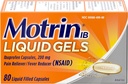 Motrin IB 200mg Ibuprofen Liquid Gel Dolor Alimentador/Fever Reductor para dolor, 80 ct