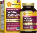 Renovar el bienestar de las mujeres de la vida Vaginal y suplemento urinario probiótico y de arándano, suplemento probiótico para el equilibrio de pH para las mujeres, salud digestiva, lácteos, soya y libre de gluten, 3,5 millones CFU 60 Ct