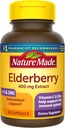 Nature Made Elderberry 400 mg Extracto con Vitamina C y Zinc, Suplemento dietético para Apoyo Inmunitario, 60 cápsulas, 60 días de suministro