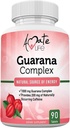 Complejo Amate Life Guarana - Energizante Complejo Guarana - Suplemento Energizante Caffeine - Fuente de Energía - Aumento de Funciones de la Mente Suplemento - 1000 mg de Guarana - 90 Tablas
