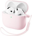 ORNARTO para AirPods 4 Case, Funda protectora completa de silicona suave con LED Visible, Compatible con AirPods 4th Generation 2024 - Chalk Pink