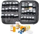 Pill Bottle Organizer Caja de viaje para Hombre Mujeres Medicamentos Organización de almacenamiento de receta Med Manager Water Bottle Vitamin Drug Carrying Case XL Large Lockable Pretty Potable
