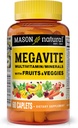 MASON NATURAL Vitamina Megavite Frutas y verduras Fórmula mineral, 60 Cuenta