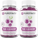 PUREFINIDAD Gummies de Elderberry con Sambucus, Vitamina C y Zinc – Tu suplemento diario perfecto para adultos de niños – Gluten Gratis, No GMO, Vegan, 60 Cuenta (Pack of 2)