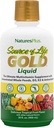 NaturesPlus Source of Life Gold Multivitamin Liquid 30 oz Supports Energy Production, Healthy Immune System & Well-Being Incluye vitaminas D3, B12, K2 &amp; Over 120 Whole Food Nutrients - 30 Servings