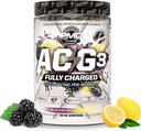 PMD Sports ACG3 Fully Charged - Electrifying Pre Workout Powder - High Energy &amp; Pump Pre Workout para Hombres y Mujeres para Maximizar Focus, Endurance & Performance - BlackBerry Lemonade (30-60 Servings)