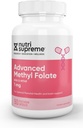 Nutri Supreme Advanced Methyl Folate, Highly Absorbably Active Folate, 1 Mg, Easy One Por Day Vegetarian Capsules, 90 Count