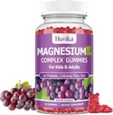 Magnesium Gummies for Kids - Magnesium Glycinate, Citrate, Prebiotic, Zinc - Kids &amp; Adults Magnesium Complex Calm Gummies for Nerve Bone & Muscle Health for Kids Wellness, Vegan Grape Flavor 60 Count