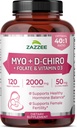 Myo y D-Chiro Inositol Suplemento para Mujeres - Fertilidad Suplemento para Mujeres con Ideal 40:1 Ratio Myo & D-Chiro Inositol D3 &amp; Metilfolate Ovarian Support Vitaminas - ISO Lab Tested (30 Servings)