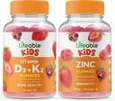 Vitamina D3 + Vitamina K2 Niños + Zinc Niños, Gummies Bundle - Gran Tasting, Suplemento de Vitamina, Gluten Gratis, GMO Gratis, Chewable Gummy
