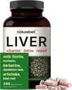 Liver Advanced, 240 Veggie Capsules ¦ Milk Thistle with Turmeric, Dandelion Root, Artichoke, Black Currant Oil &amp; More in 15-in-1 Herbal Formula