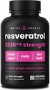 NutraChamps Resveratrol Supplement, Extra Strength Formula for Healthy Aging, Immune Support, 60 cápsulas Vegan con Trans-Resveratrol, Green Tea Leaf, Acai Berry &amp; Grape Seed Extract