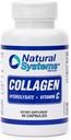 Collagen Plus Vitamina C por Natural Systems 60 cápsulas - Collagen Hidrolysate y Vitamina C para Pelo Vital y Esquí - Colagen Suplementos Mujeres y Hombres - Hidrolyzed Collagen Peptides Powder Pills
